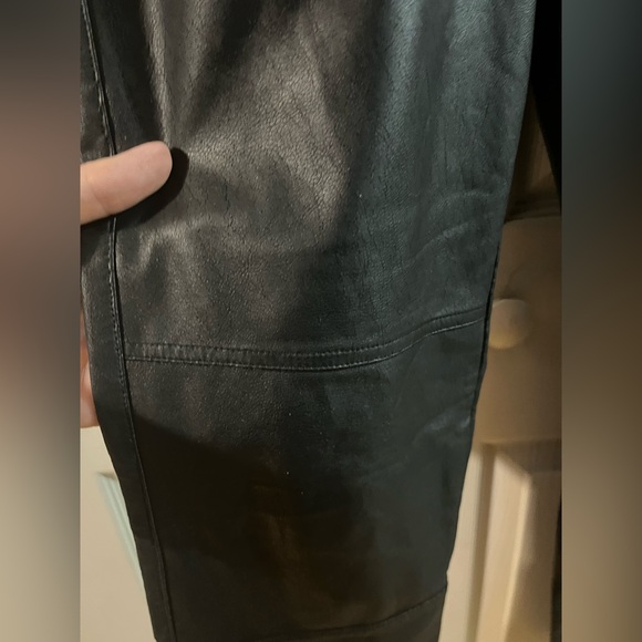 Splendid Faux Leather Black Full Length Fitted Silhouette Wide Waistband Size M - Picture 4 of 9